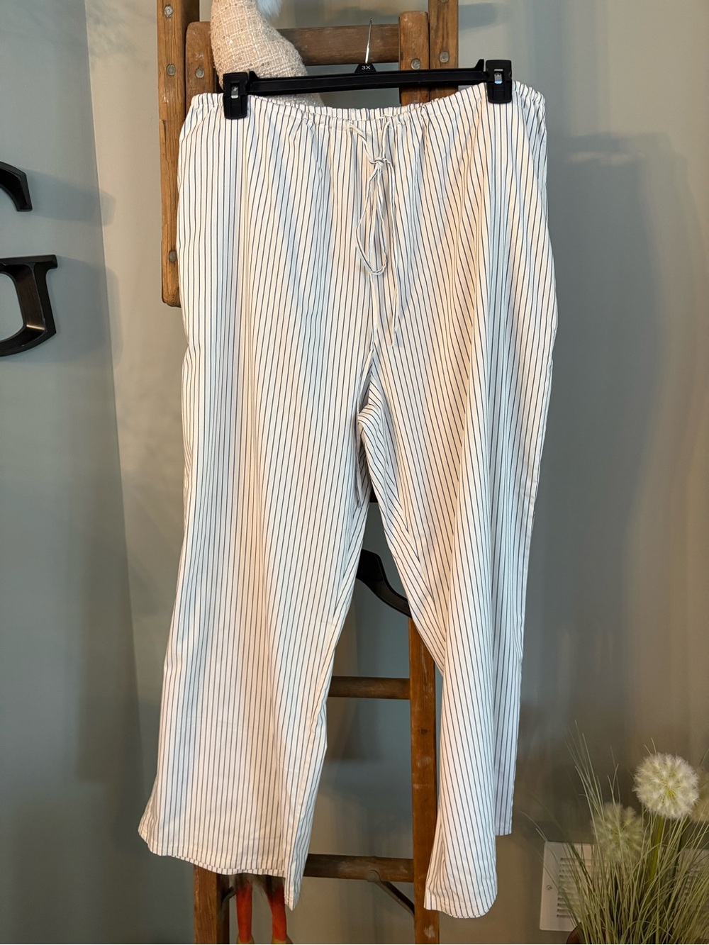 Blue and White Pinstripe Drawstring Pants size XL